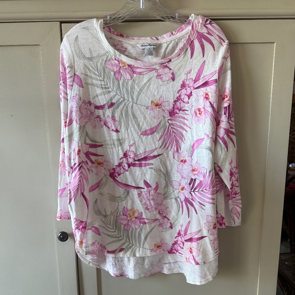 Tommy Bahama - Pink Floral 3/4 Sleeve Top